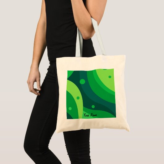 Aangepaste Vibrant Groen Kleurrijk Patroon Estheti Tote Bag (Voorkant (product))
