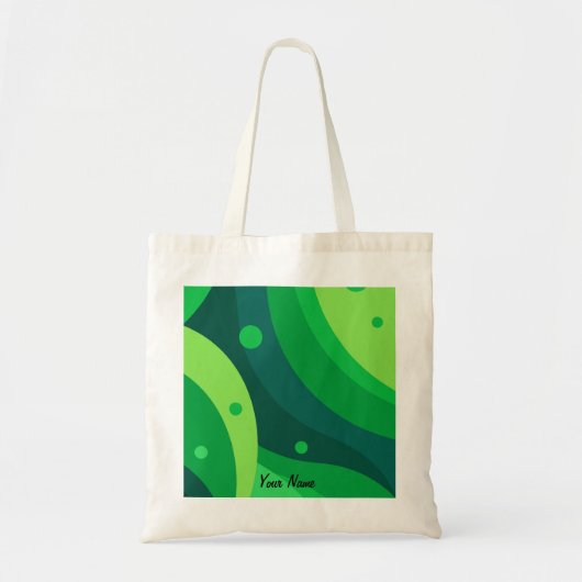 Aangepaste Vibrant Groen Kleurrijk Patroon Estheti Tote Bag (Voorkant)