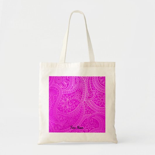 Aangepaste Vibrant Magenta Kleurrijk Patroon Esthe Tote Bag (Voorkant)
