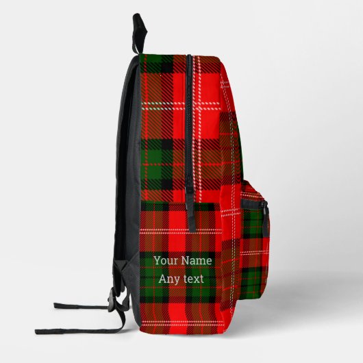 Aangepaste Vibrant Tartan Plaid esthetisch Bedrukte Rugzak (Links)