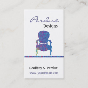 Aangepaste Victoriaans Damasstoel Visitekaartje