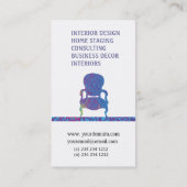 Aangepaste Victoriaans Damasstoel Visitekaartje (Achterkant)