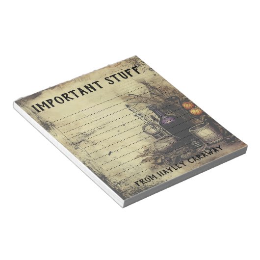 Aangepaste  Victoriaans Gotische Potion Halloween Notitieblok (Schuin)