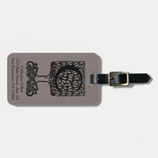 Aangepaste  Victoriaans monogram letter C Bagagelabel (Voorkant horizontaal)