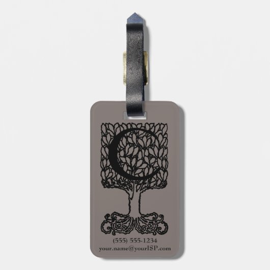 Aangepaste  Victoriaans monogram letter C Bagagelabel (Achterkant verticaal)