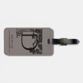 Aangepaste Victoriaans monogram letter D Bagagelabel (Achterkant horizontaal)