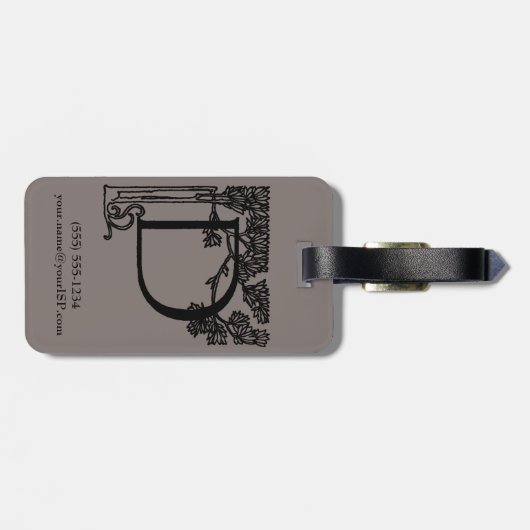 Aangepaste  Victoriaans monogram letter D Bagagelabel (Achterkant horizontaal)