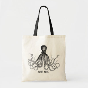 Aangepaste Victoriaans octopus, Steampunk Tote Bag