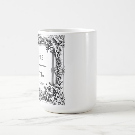 Aangepaste Victoriaans Scroll Lijst - bruiloft Koffiemok (Center)