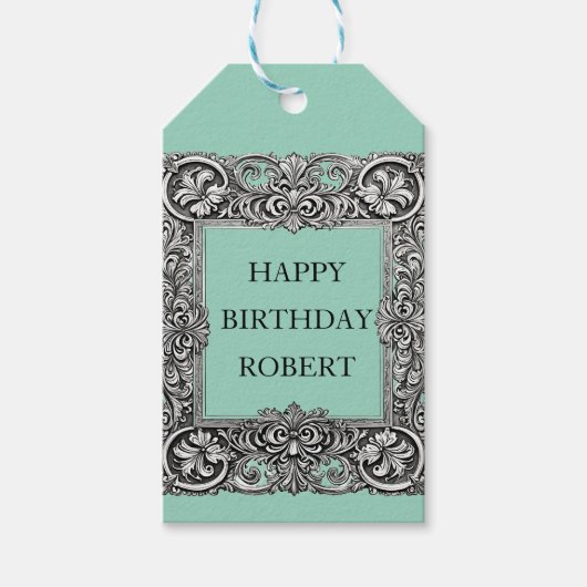 Aangepaste Victoriaans Scroll Lijst – Elegant Cadeaulabel (Voorkant)