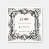 Aangepaste Victoriaans Scroll Lijst servet - bruil (Voorkant)