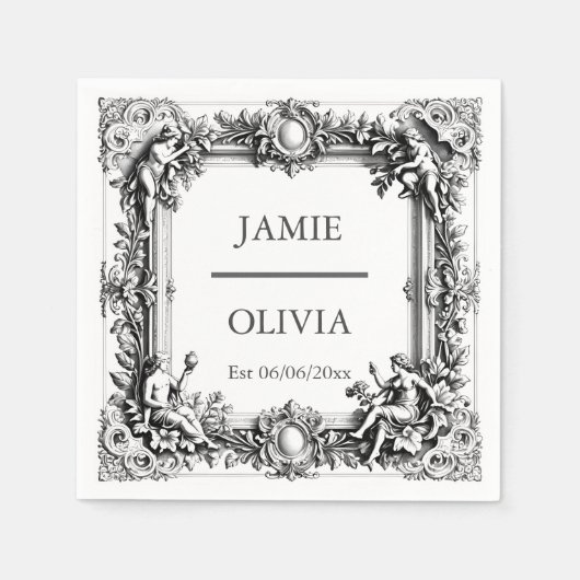 Aangepaste Victoriaans Scroll Lijst servet - bruil (Voorkant)