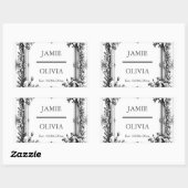 Aangepaste Victoriaans Scroll Lijst servet - bruil Rechthoekige Sticker (Vel)