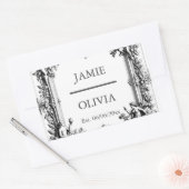 Aangepaste Victoriaans Scroll Lijst servet - bruil Rechthoekige Sticker (Envelop)