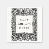 Aangepaste Victoriaans Scroll Lijst servet – Elega (Voorkant)