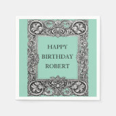 Aangepaste Victoriaans Scroll Lijst servet – Elega (Voorkant)