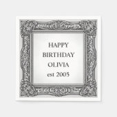 Aangepaste Victoriaans Scroll Lijst servet – Elega (Voorkant)