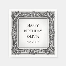 Aangepaste Victoriaans Scroll Lijst servet – Elega