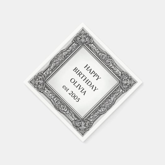 Aangepaste Victoriaans Scroll Lijst servet – Elega (Hoek)