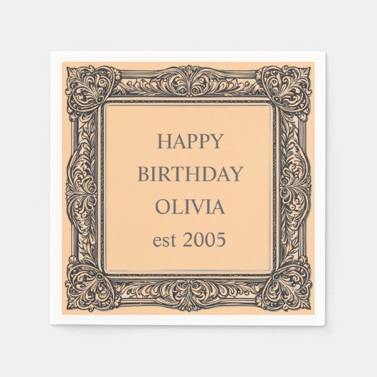 Aangepaste Victoriaans Scroll Lijst servet Elegant (Voorkant)