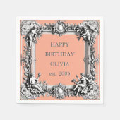 Aangepaste Victoriaans Scroll Lijst servet – klei (Voorkant)