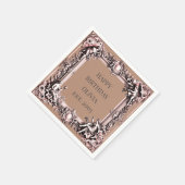 Aangepaste Victoriaans Scroll Lijst servet – mocha (Hoek)