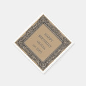 Aangepaste Victoriaans Scroll Lijst servet – mocha (Hoek)