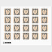 Aangepaste Victoriaanse rolwerklijst – bruiloft Vierkante Sticker (Vel)