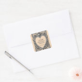 Aangepaste Victoriaanse rolwerklijst – bruiloft Vierkante Sticker (Envelop)