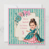 Aangepaste Victoriaanse Roze en Turquoise Bloem Pr Kaart (Voorkant)