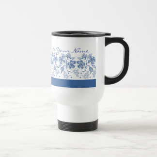 Aangepaste video op White Floral Border Travel Mug Reisbeker