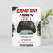 Aangepaste videogamer-verjaardagsuitnodiging voor  kaart (Staand voorkant)