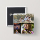 Aangepaste vier foto-Button Vierkante Button 5,1 Cm (Voorkant /achterkant)