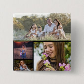 Aangepaste vier foto-Button Vierkante Button 5,1 Cm (Voorkant)