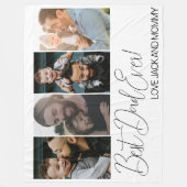 Aangepaste vier foto collage beste papa ooit fleece deken (Voorkant)
