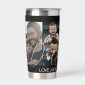 Aangepaste vier foto collage beste papa ooit geïsoleerde drinkbeker (Links)