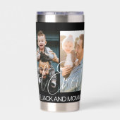 Aangepaste vier foto collage beste papa ooit geïsoleerde drinkbeker (Achterkant)