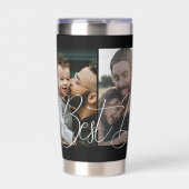 Aangepaste vier foto collage beste papa ooit geïsoleerde drinkbeker (Voorkant)