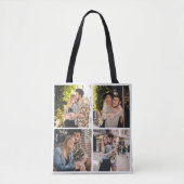 Aangepaste vier foto collage Canvas tas (Voorkant)