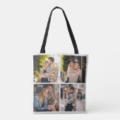 Aangepaste vier foto collage Canvas tas (Achterkant)