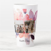 Aangepaste vier foto's en tekstventilator latte mok (Voorkant)