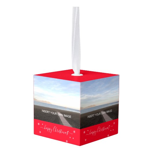 Aangepaste vier kerstfoto's decoratie (Achter hoekig)