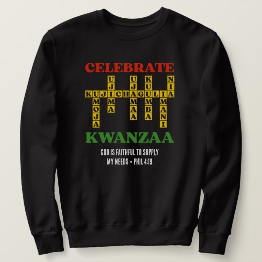 Aangepaste vier Kwanzaa-puzzel Trui (Design voorkant)