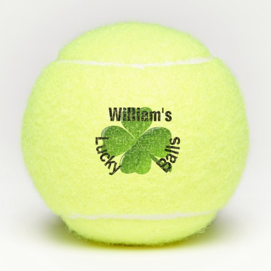Aangepaste vier lef-klaver Lucky Tennisballen (Voorkant)