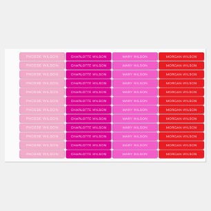 Aangepaste vier-namen school kinderdagverblijf tag labels