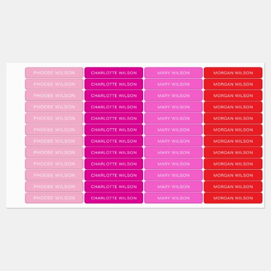 Aangepaste vier-namen school kinderdagverblijf tag labels (Vel)