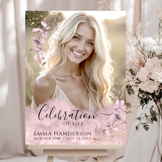 Aangepaste viering van het leven - Foto Begrafenis Poster