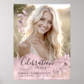 Aangepaste viering van het leven - Foto Begrafenis Poster (Voorkant)