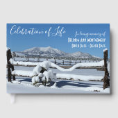 Aangepaste viering van het leven Verse wintersneeu Gastenboek (Voorkant)