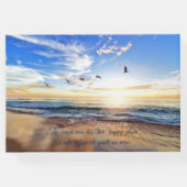 Aangepaste Viering van het Leven Zonsopgang Oceaan Gastenboek (Achterkant)